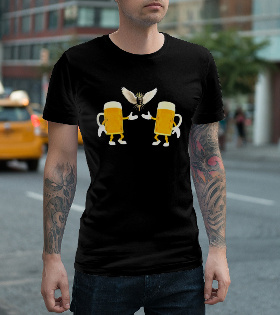 Beers And Car Keys Angel Meme With Winged Creature And Beer S T-Shirt