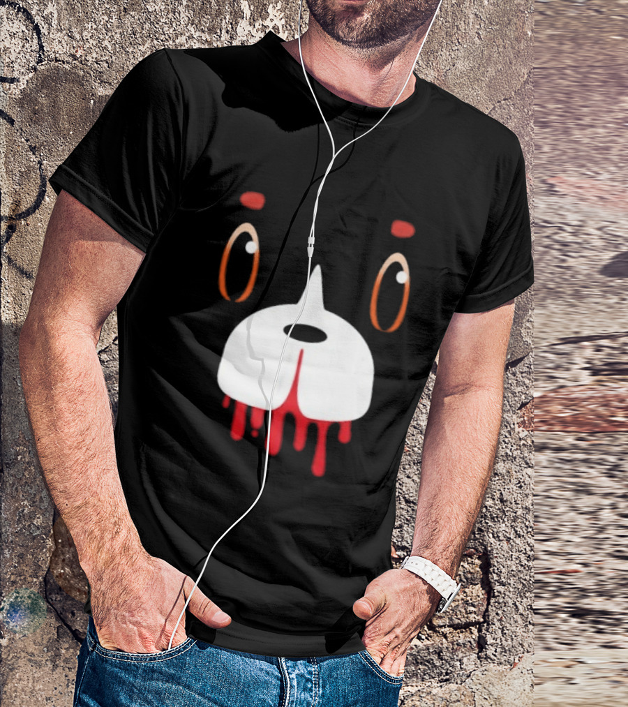 Final Space Mooncake Face Cartoon Character Dripping Red T-Shirt