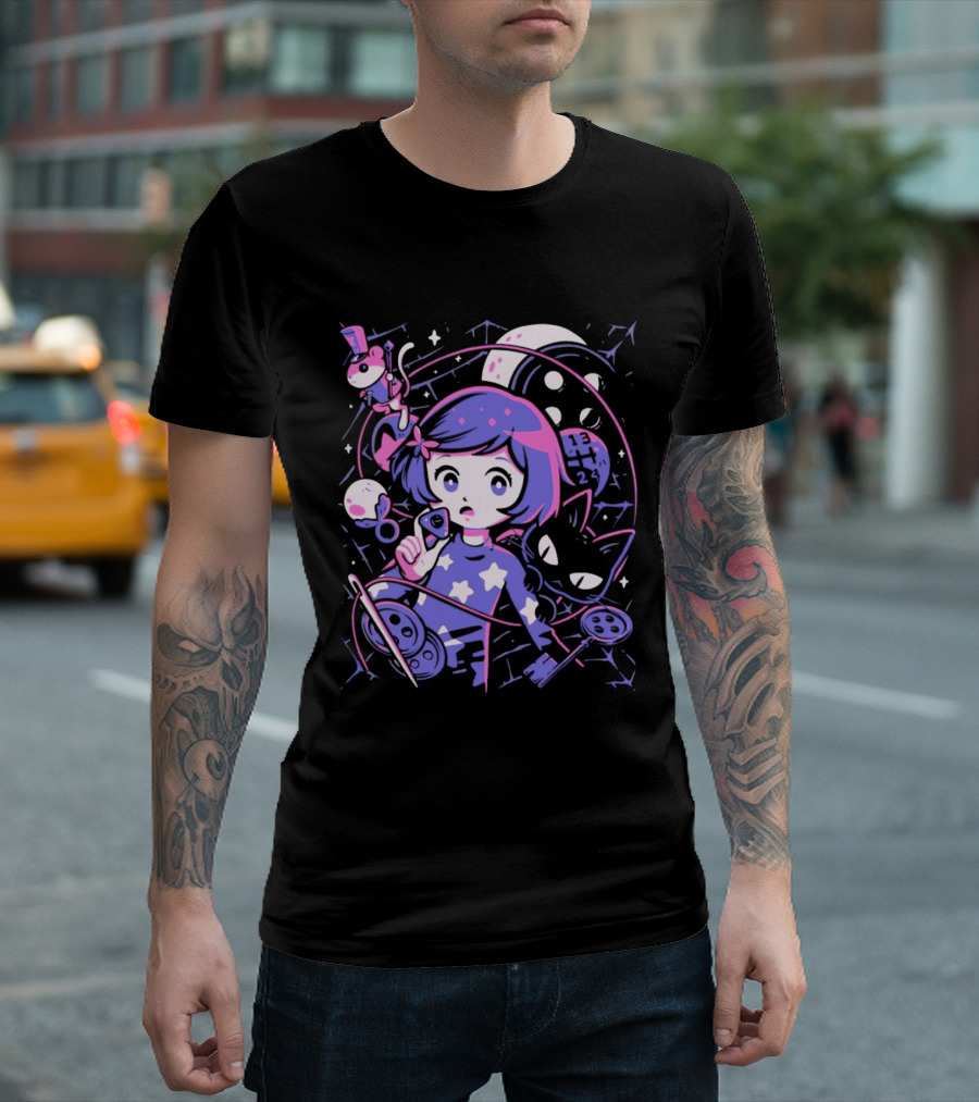 PixelEyeBat Moonlit Adventure Secret Portal Fantasy T-Shirt