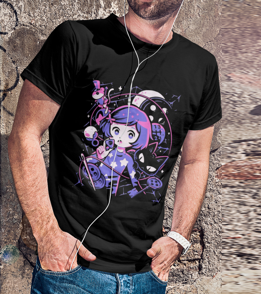 PixelEyeBat Moonlit Adventure Secret Portal Fantasy T-Shirt