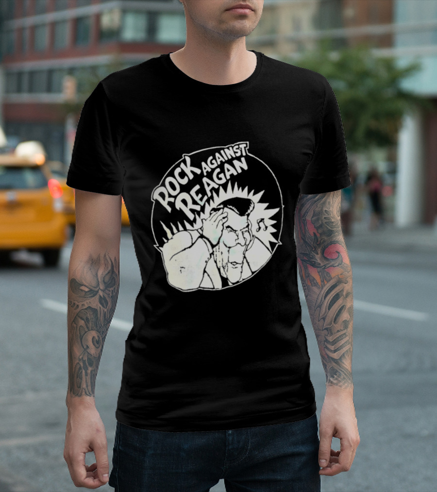 Rock Against Reagan Punk Protest 80s Political Movement T-Shirt