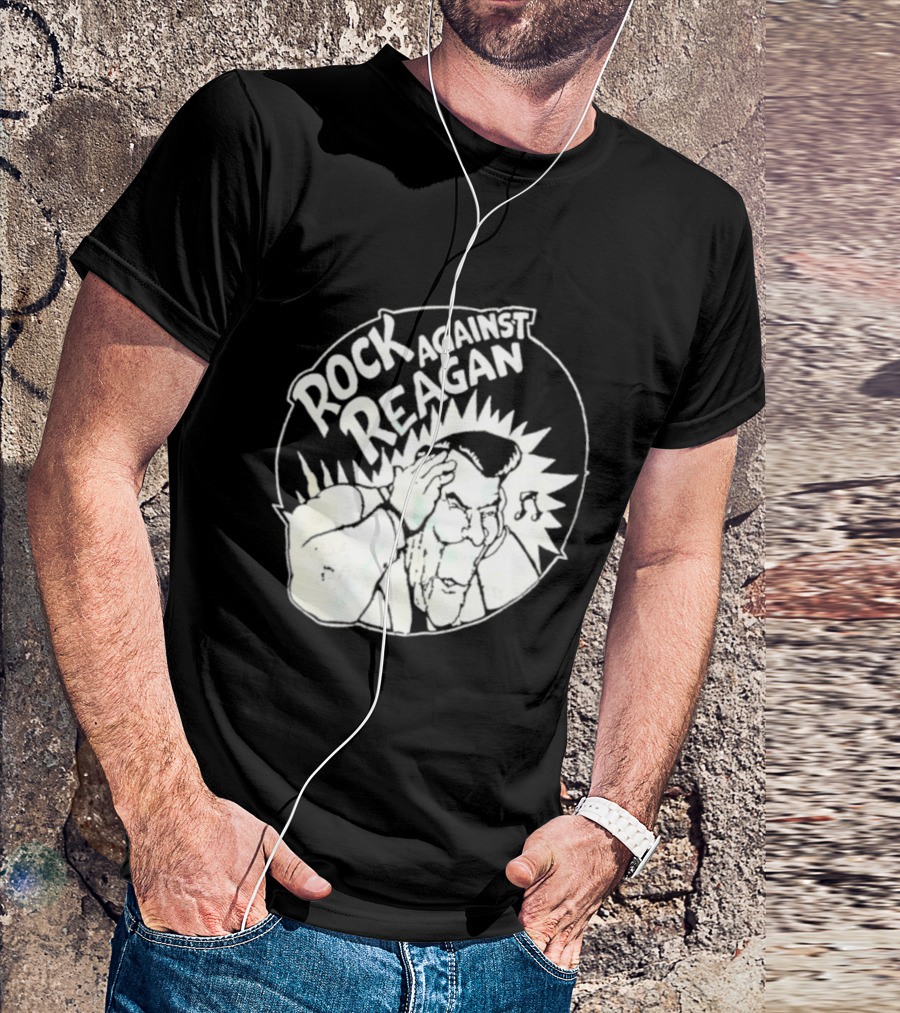 Rock Against Reagan Punk Protest 80s Political Movement T-Shirt
