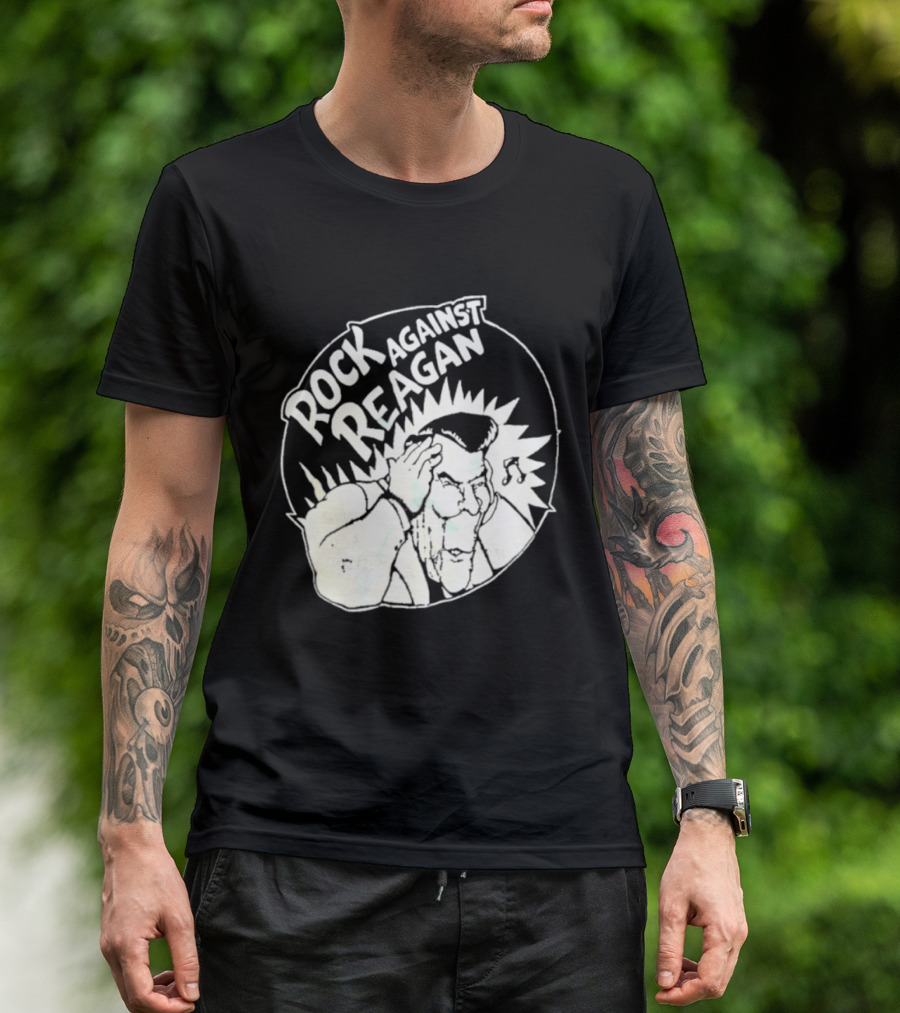 Rock Against Reagan Punk Protest 80s Political Movement T-Shirt