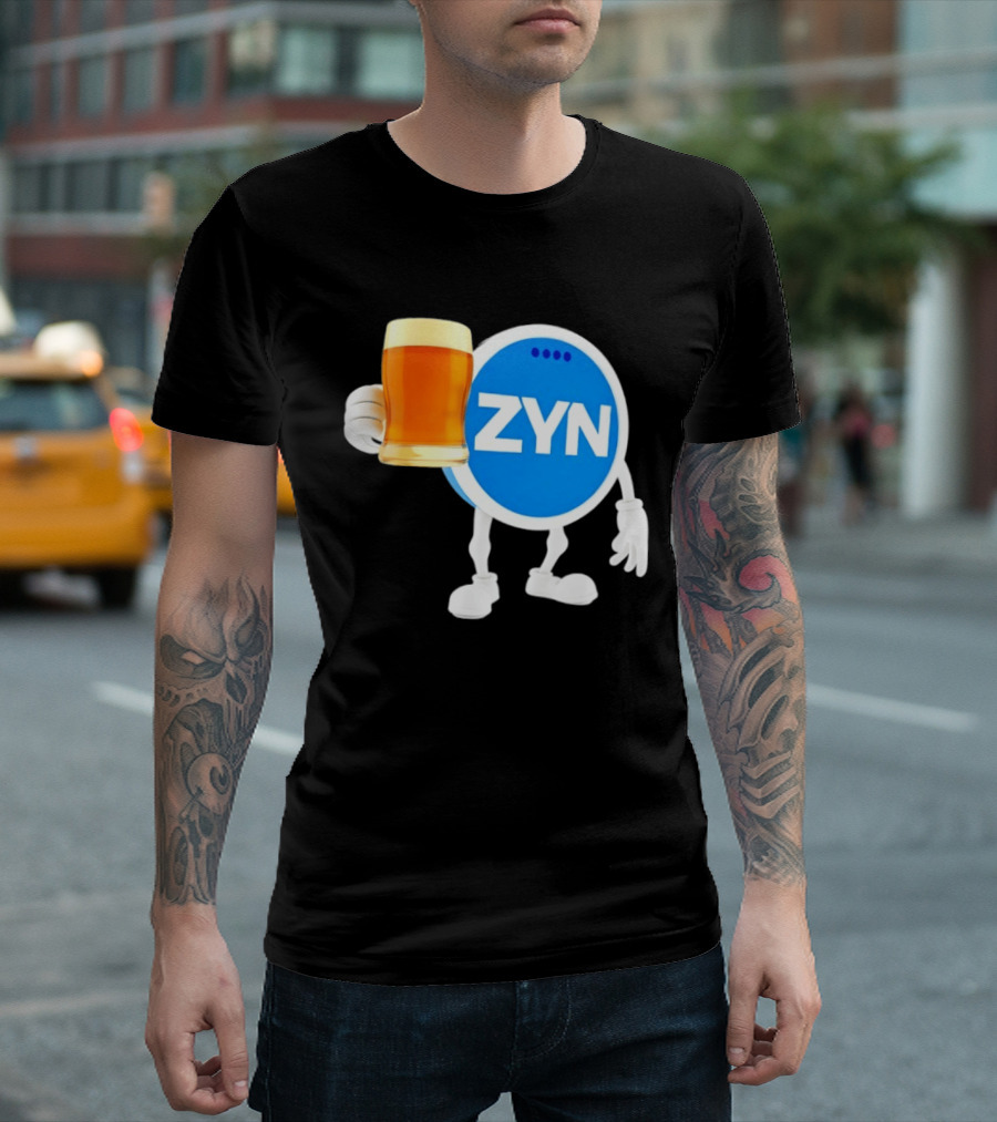 ZYN Snus Beer Character Holding T-Shirt