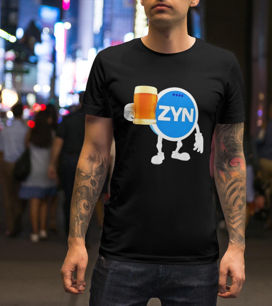 ZYN Snus Beer Character Holding T-Shirt