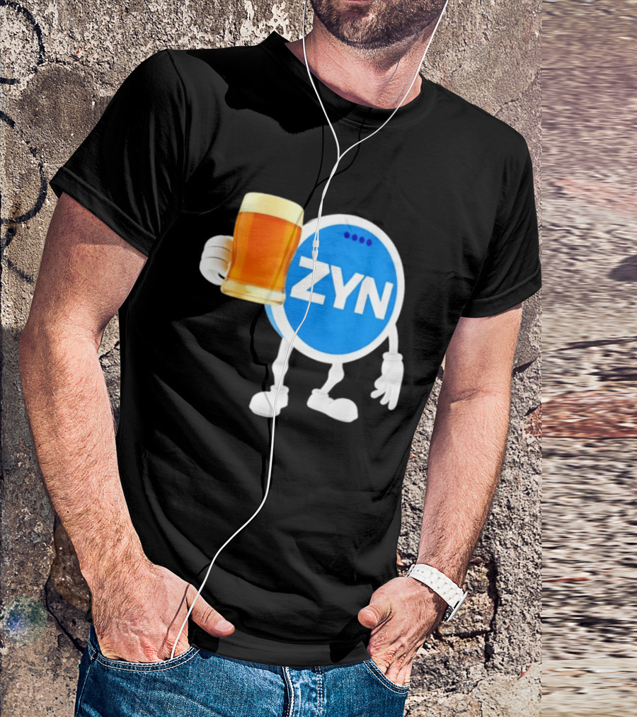 ZYN Snus Beer Character Holding T-Shirt