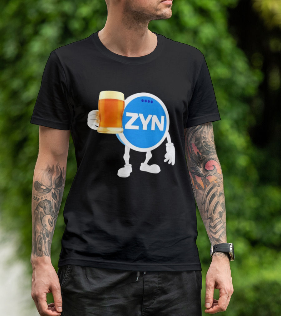 ZYN Snus Beer Character Holding T-Shirt