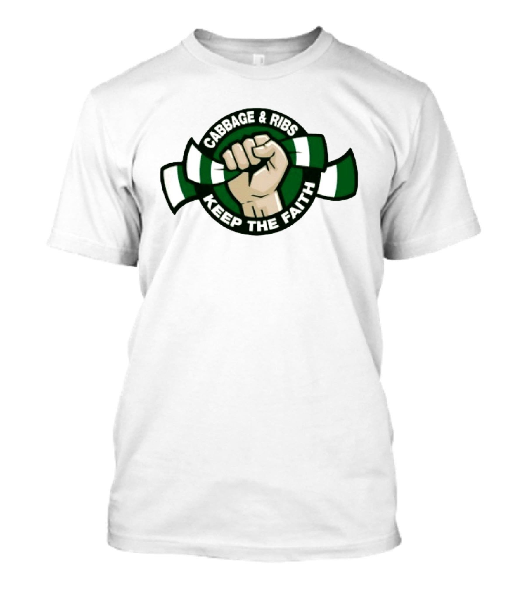 Cabbage & Ribs Keep The Faith Celtic FC Fist T-Shirt