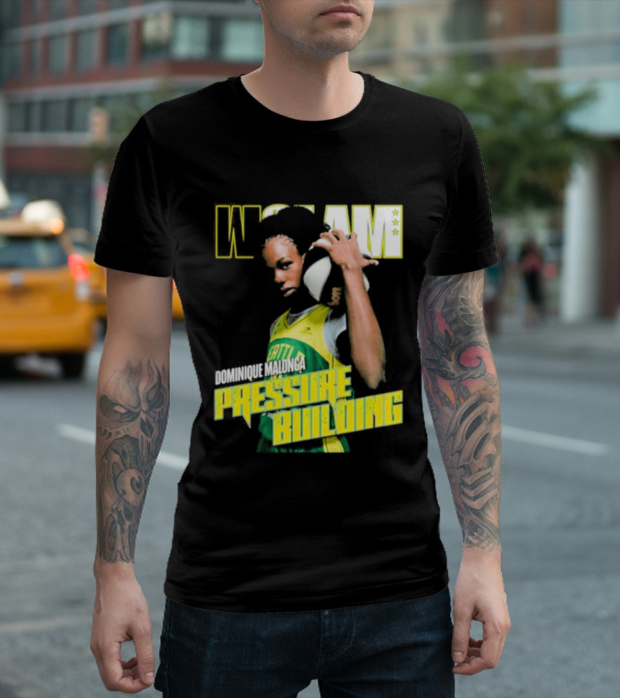 WSLAM Dominique Malonga Pressure Building Seattle Storm T-Shirt