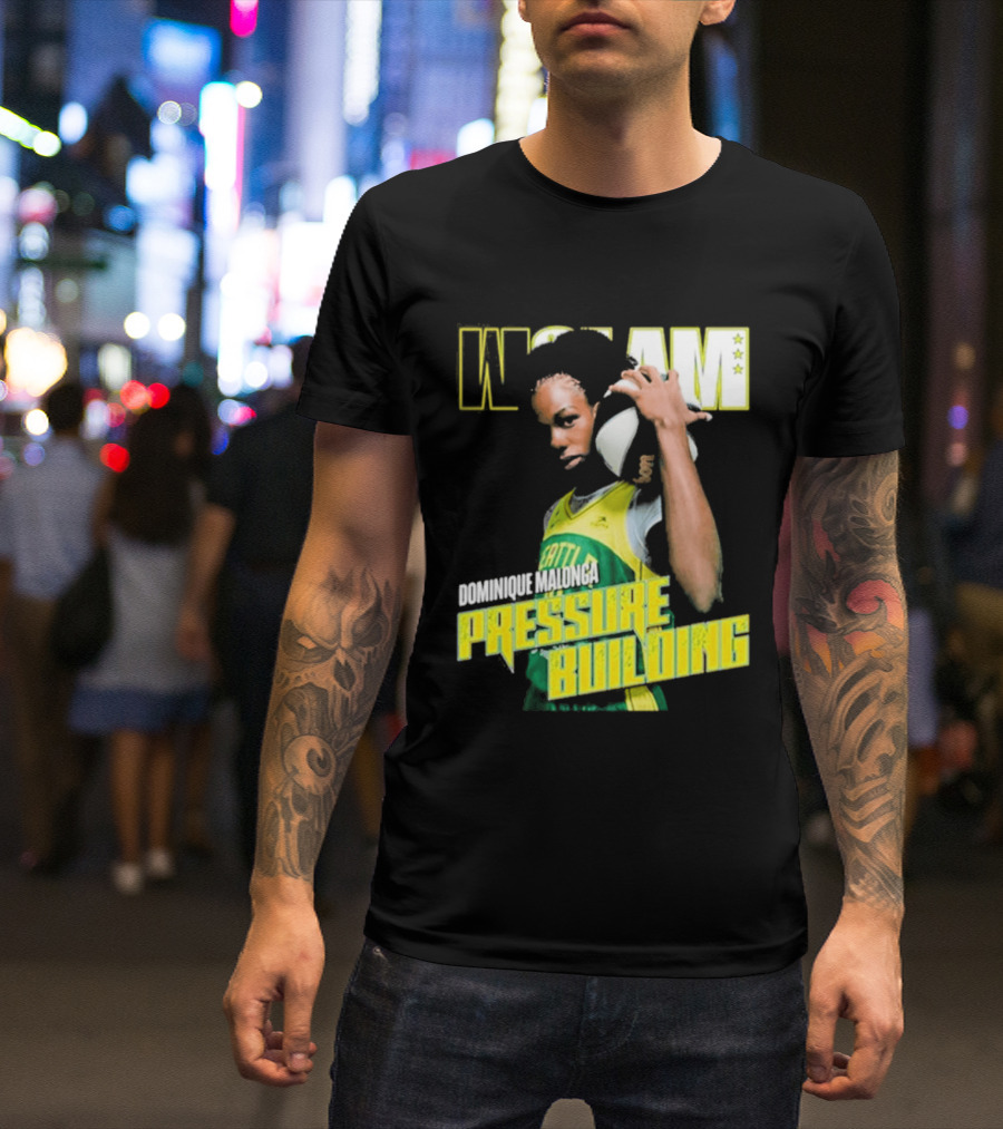 WSLAM Dominique Malonga Pressure Building Seattle Storm T-Shirt
