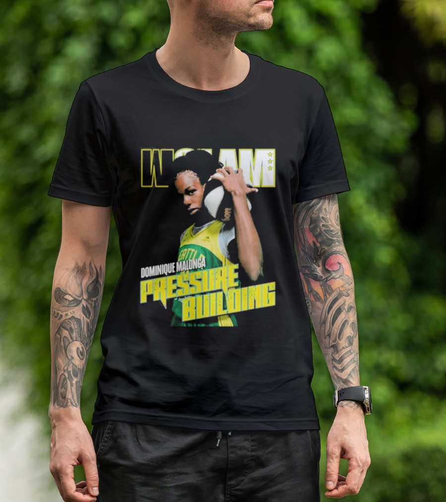 WSLAM Dominique Malonga Pressure Building Seattle Storm T-Shirt
