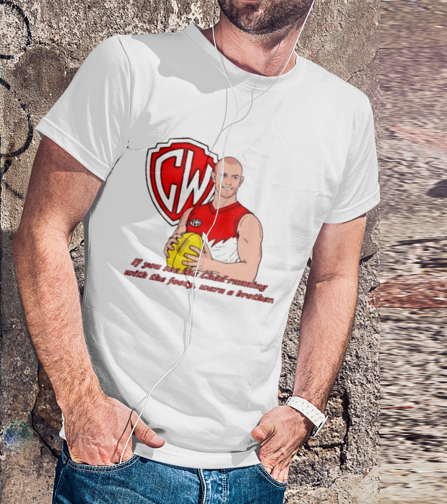 The Chad Running Footy Warn A Brother CW AFL T-Shirt