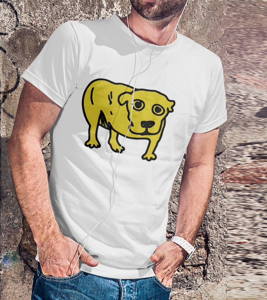 Tripod Aic Dog Drawing Yellow T-Shirt