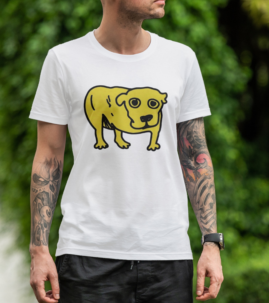 Tripod Aic Dog Drawing Yellow T-Shirt