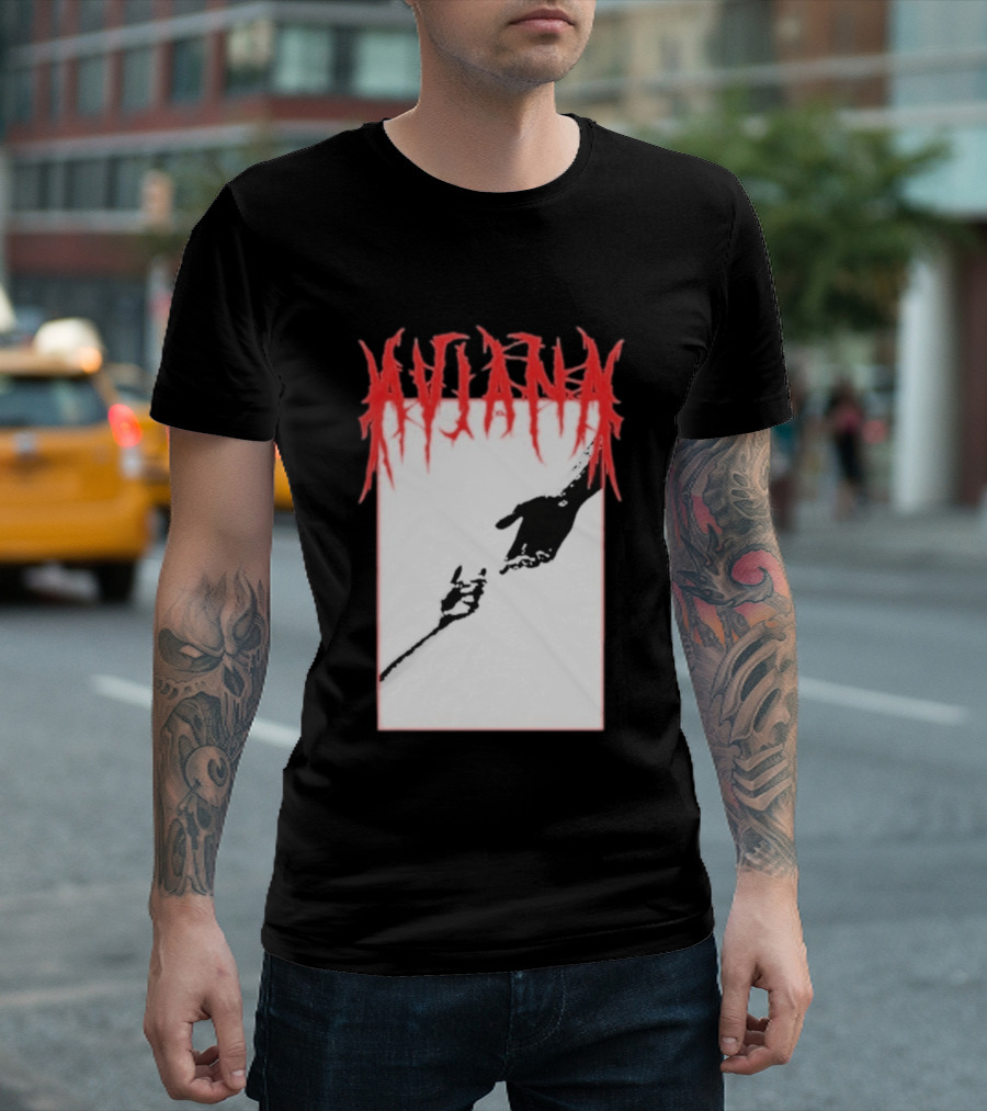 Aviana Death Corporation Hands Graphic Black And Red T-Shirt