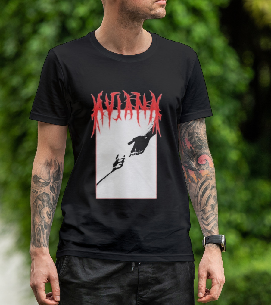 Aviana Death Corporation Hands Graphic Black And Red T-Shirt