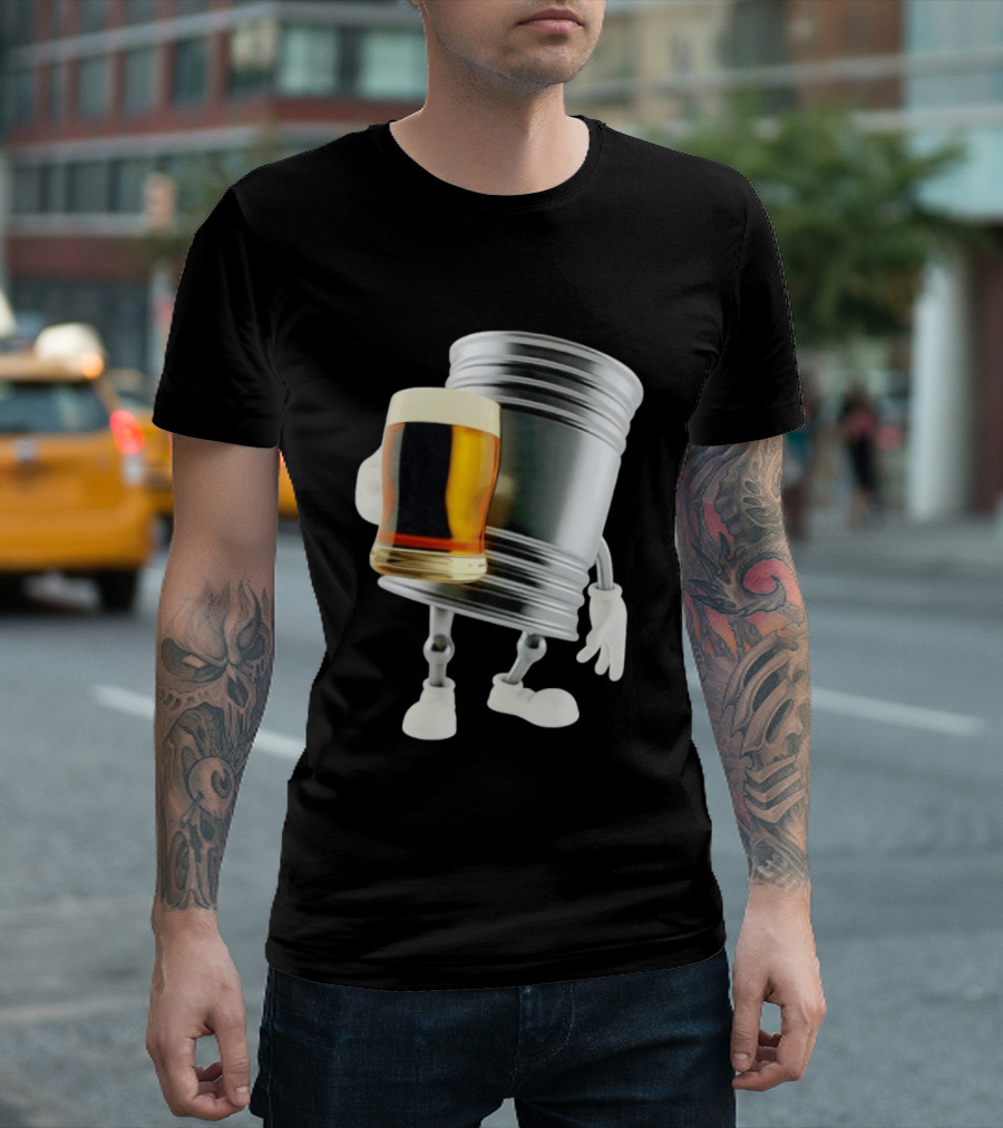 Beer Keg Holding Glass Character Meme T-Shirt