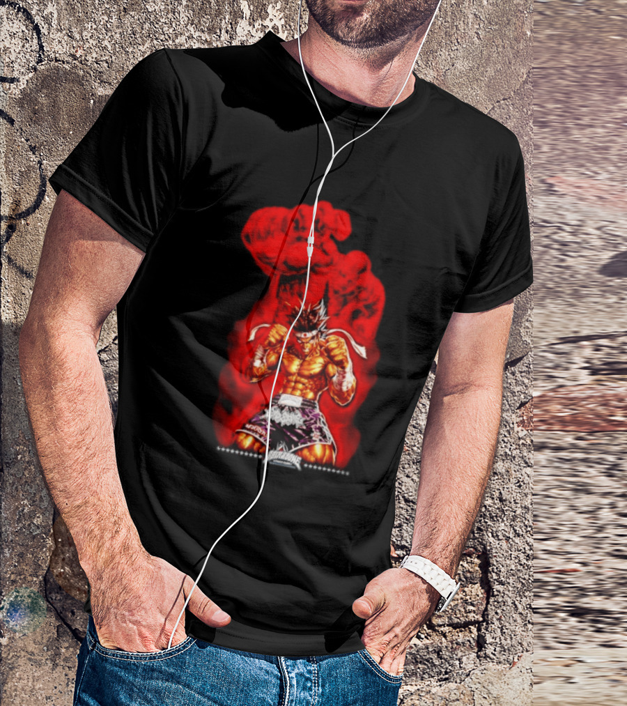 Brick And Bone Fight Club Thai Boxing Warrior With Fiery Fist T-Shirt