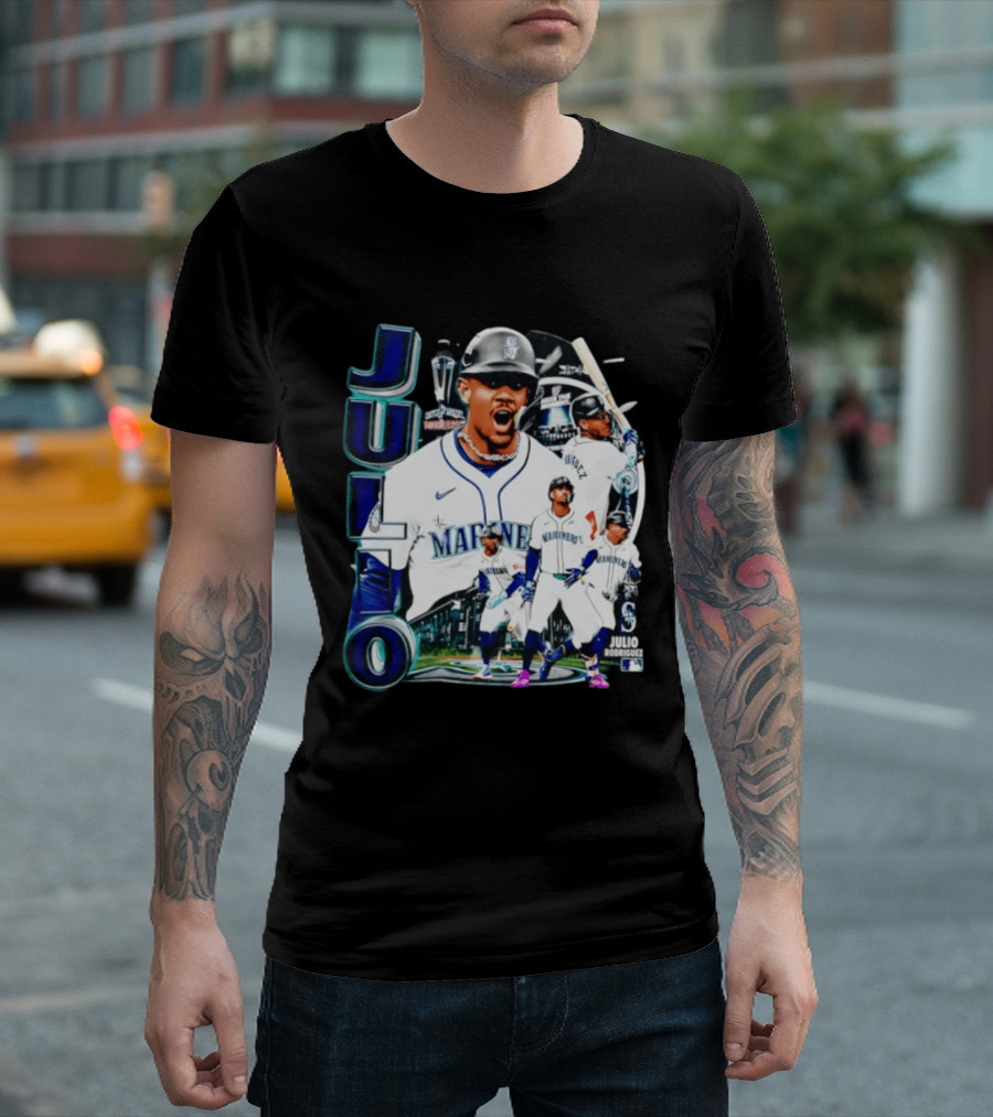 Julio Rodriguez Seattle Mariners MLB 2026 Collage Mariners Baseball Player T-Shirt
