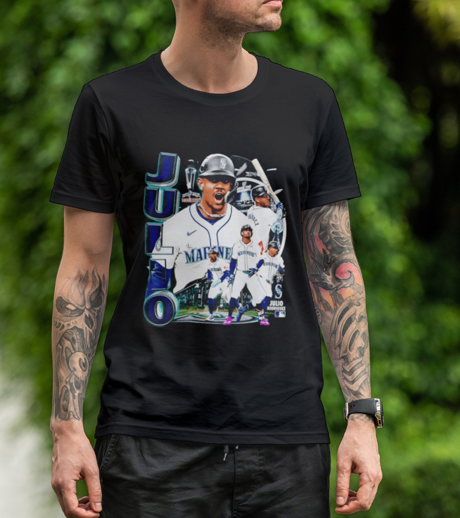 Julio Rodriguez Seattle Mariners MLB 2026 Collage Mariners Baseball Player T-Shirt