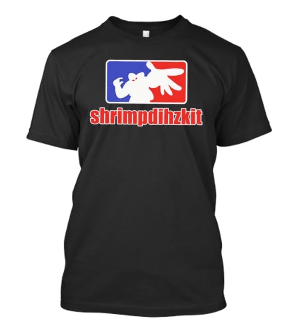 Shrimpdihzkit NBA Style Branding Parody Red White Blue T-Shirt