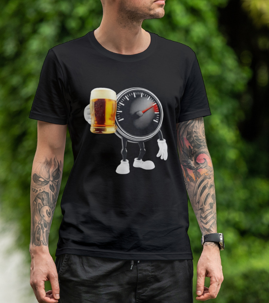 Speedometer Beer Gauge Fun Drinking Meter T-Shirt