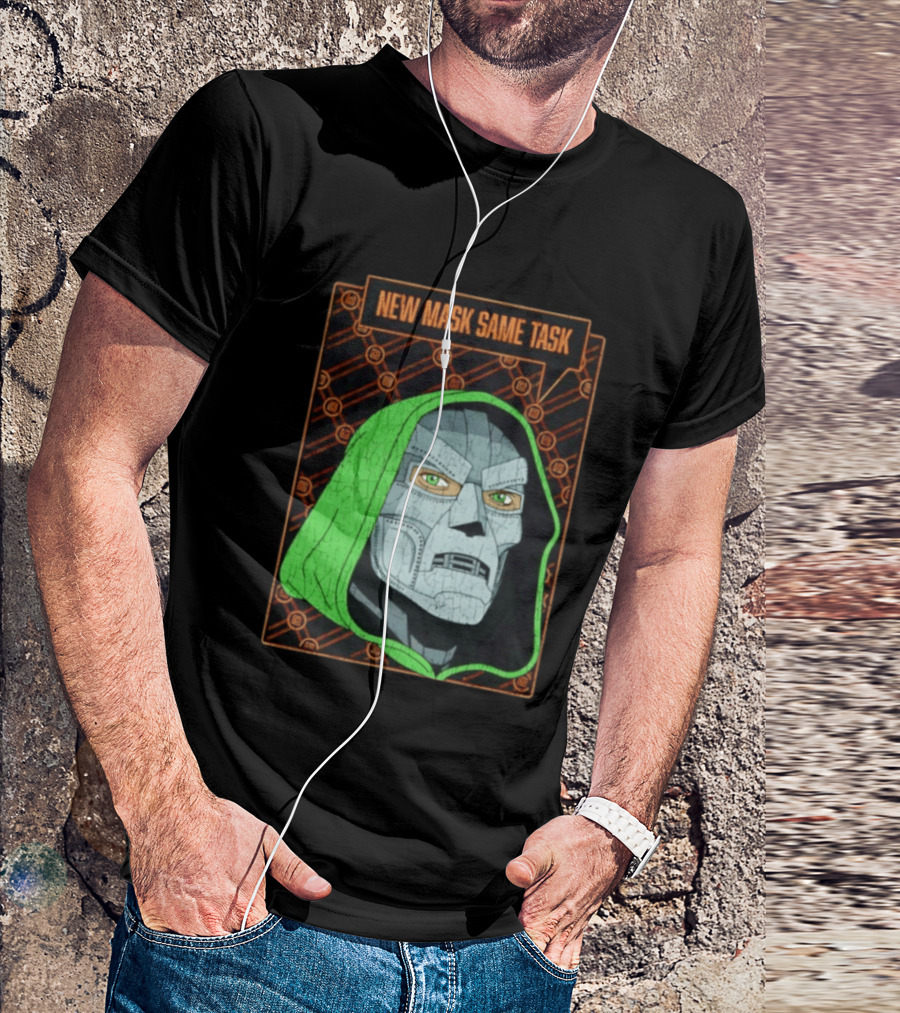 New Mask Same Task Doctor Doom Marvel Villain Green Hood Comic Book Hero T-Shirt