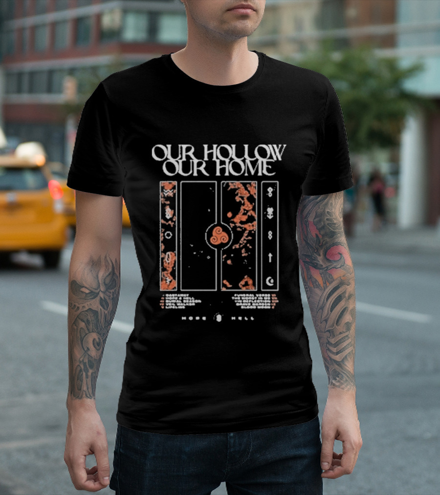 Our Hollow Our Home Hope And Hell Orange Abstract Patterns Tracklist T-Shirt