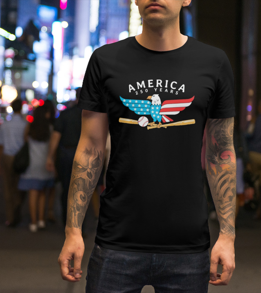 Schaumburg Boomers Independence Day America 250 Years Eagle Baseball Celebration T-Shirt