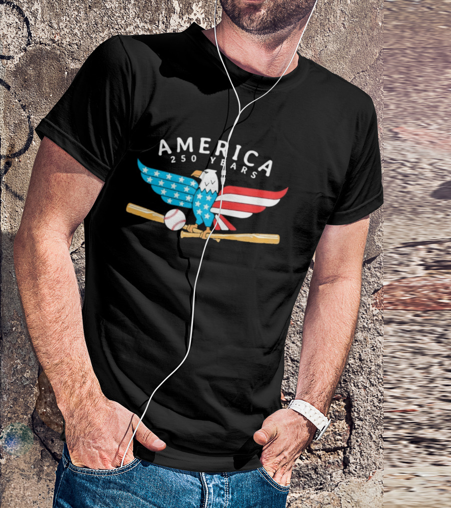 Schaumburg Boomers Independence Day America 250 Years Eagle Baseball Celebration T-Shirt