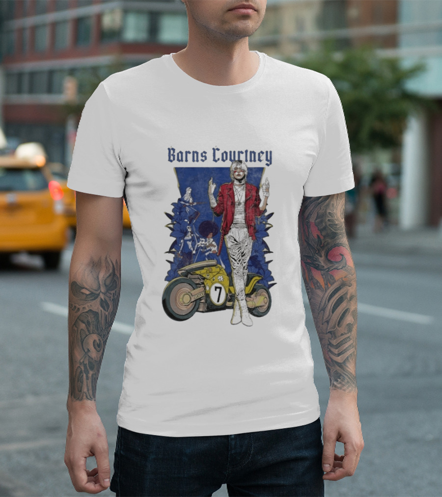 Barns Courtney Lucky 7 Anime Motorcycle And Music T-Shirt