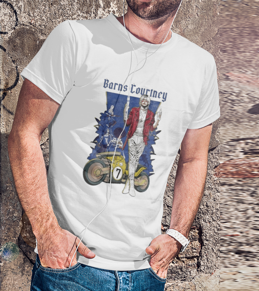 Barns Courtney Lucky 7 Anime Motorcycle And Music T-Shirt