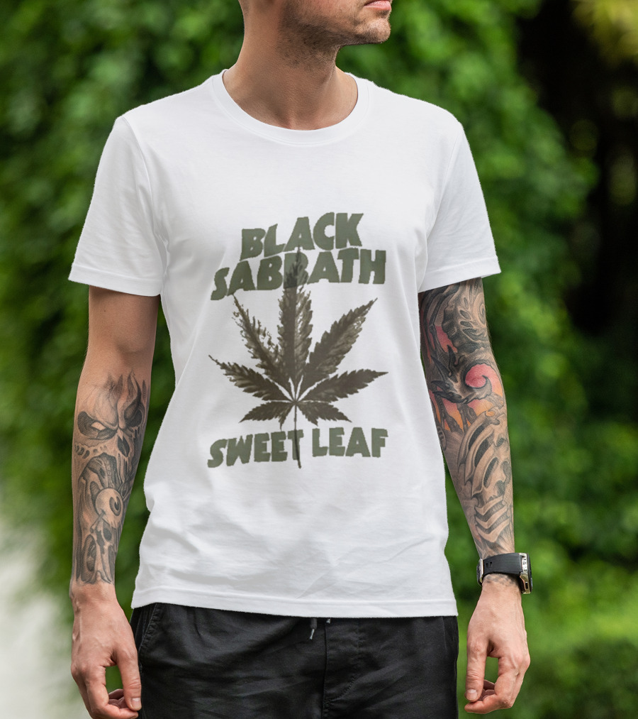 Black Sabbath Sweet Leaf Cannabis Leaf T-Shirt