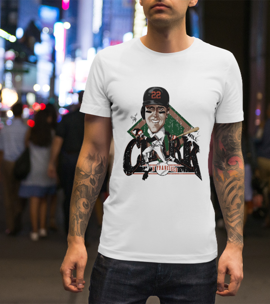 Will Clark San Francisco Giants 22 Bruce Stark Caricature T-Shirt