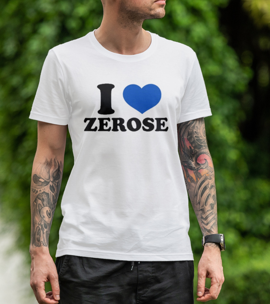 I Love Zerose Heart Blue T-Shirt
