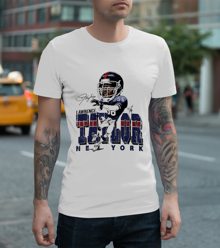 Lawrence Taylor New York Giants Bruce Stark Caricature 56 T-Shirt
