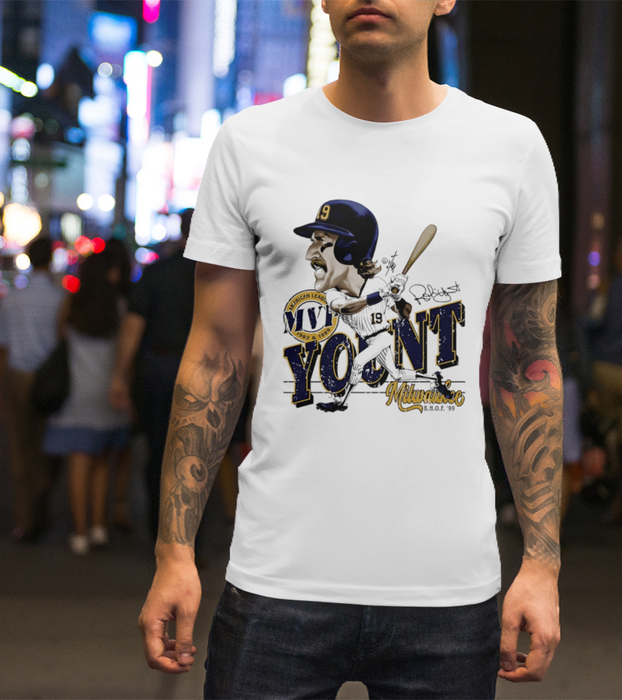 Robin Yount Milwaukee MVP American League 1982 1989 Milwaukee B.O.C. '90 T-Shirt