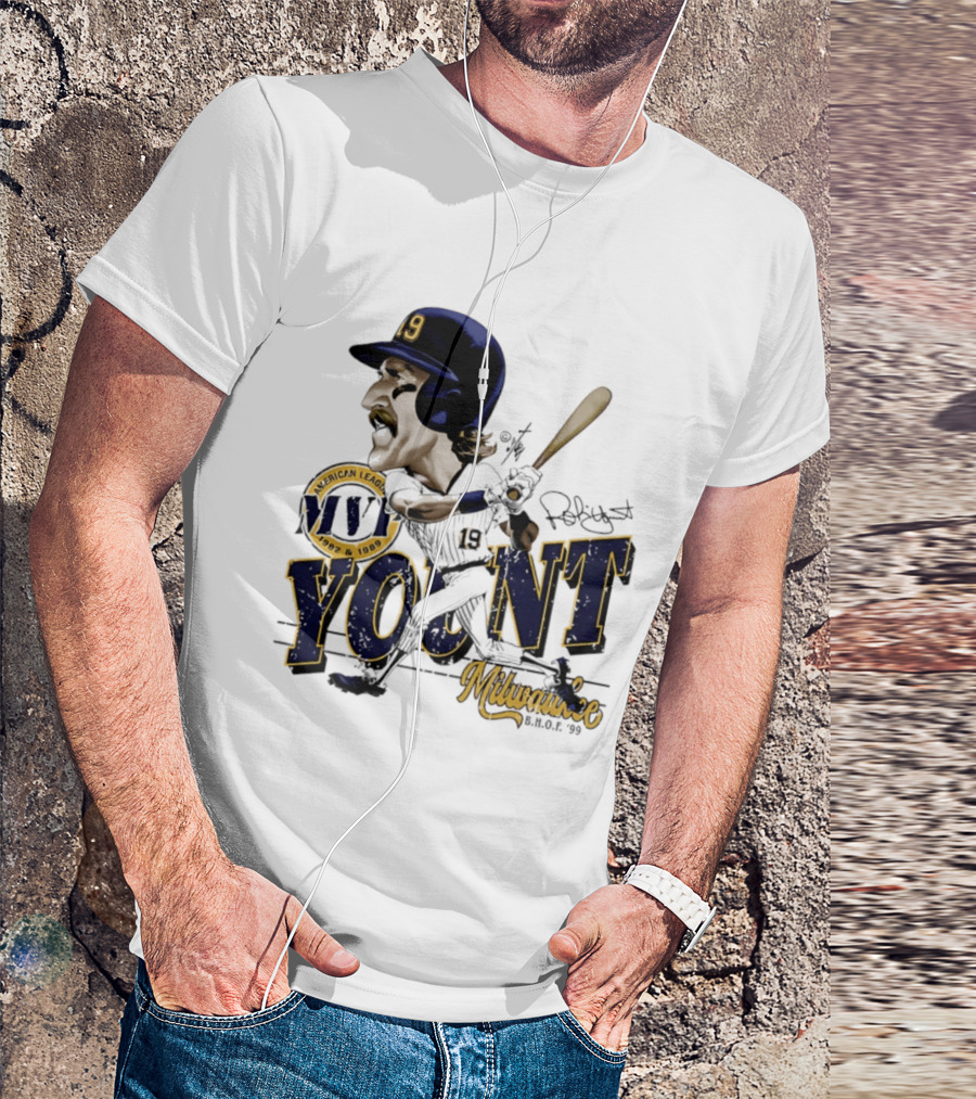 Robin Yount Milwaukee MVP American League 1982 1989 Milwaukee B.O.C. '90 T-Shirt
