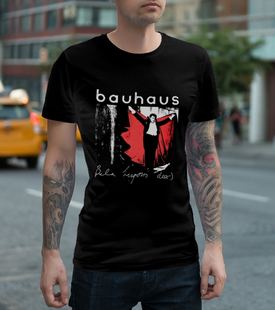 Bauhaus Bela Lugosi's Dead Handwritten Lyrics Red Cape T-Shirt