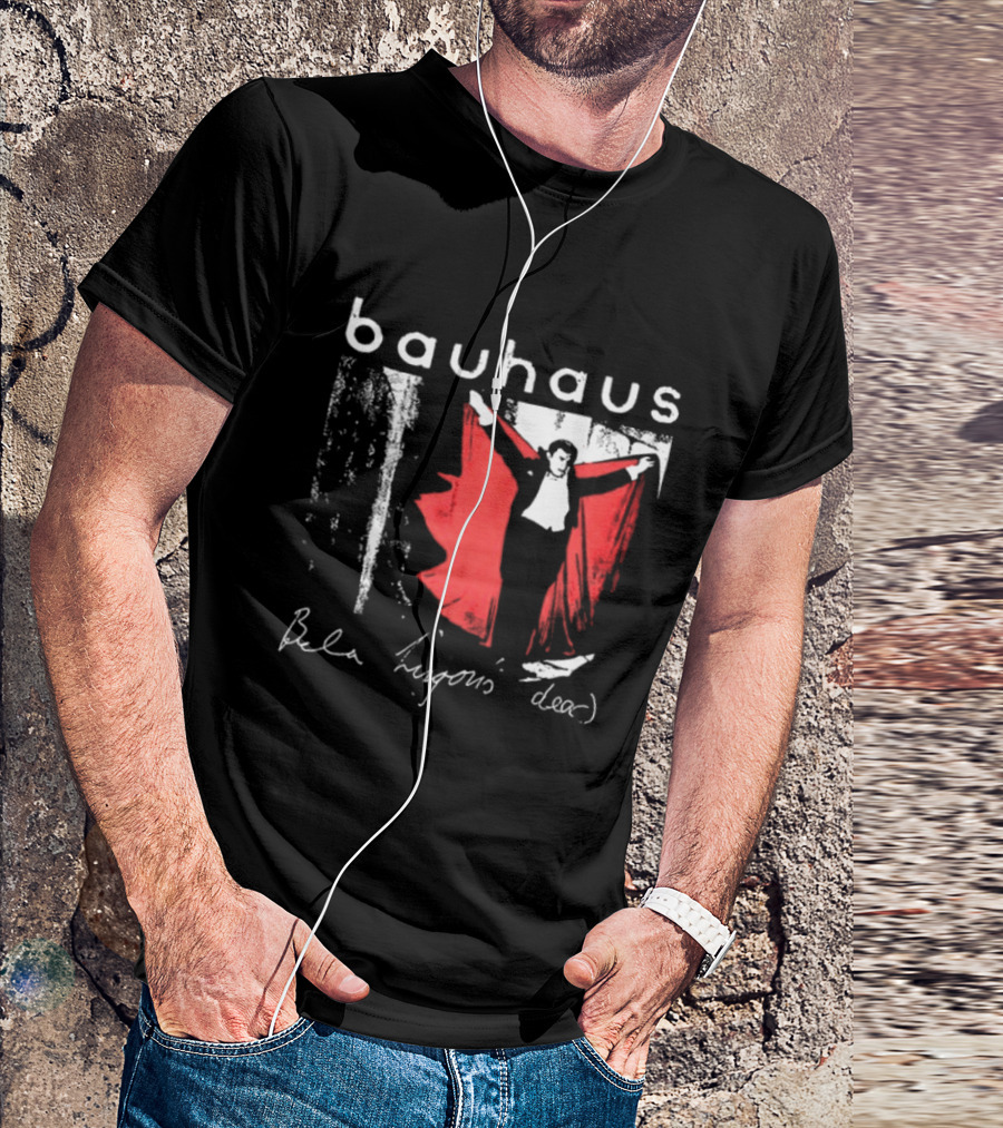 Bauhaus Bela Lugosi's Dead Handwritten Lyrics Red Cape T-Shirt