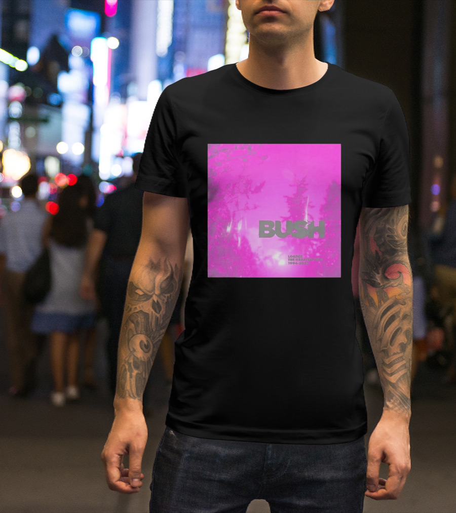 Bush Loaded The Greatest Hits 1994 2023 Pink Album Cover T-Shirt