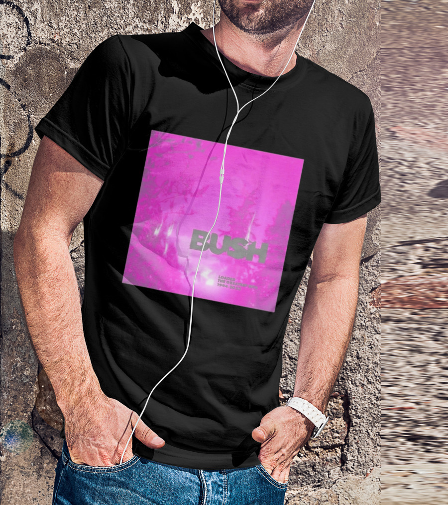 Bush Loaded The Greatest Hits 1994 2023 Pink Album Cover T-Shirt