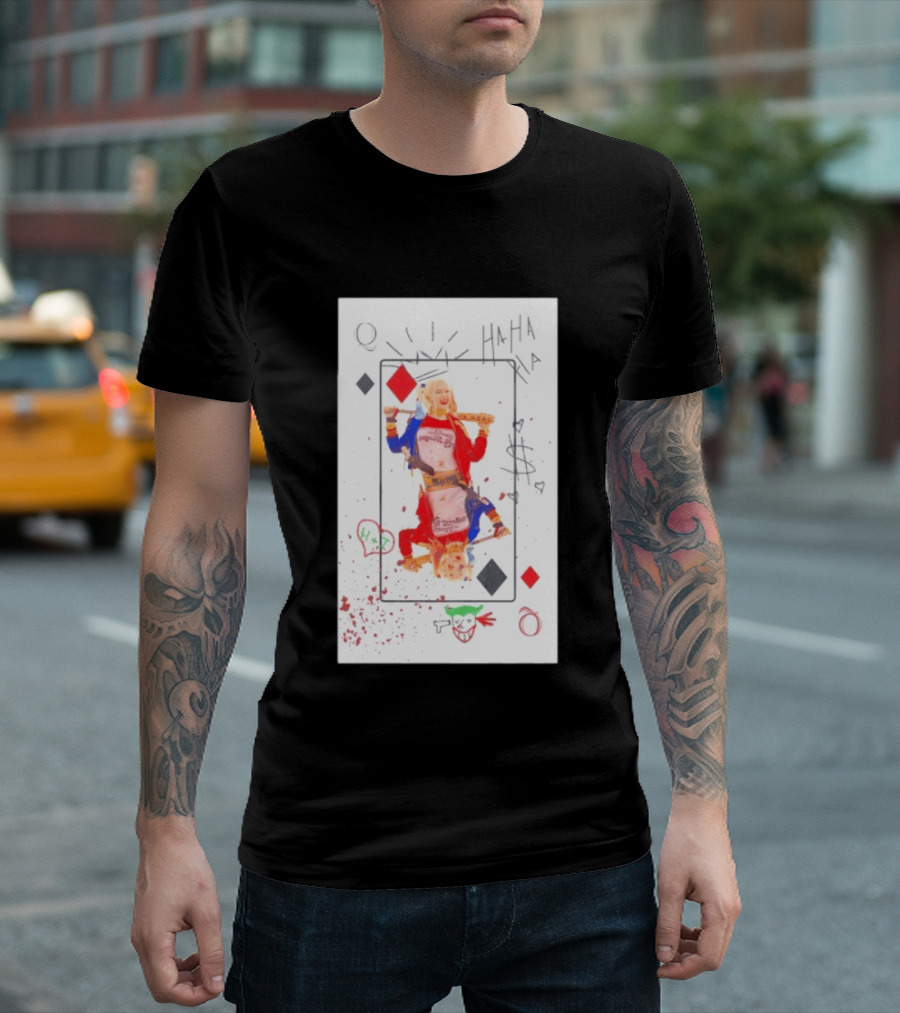 Harley Quinn Playing Card Queen HAHA DC Comics Joker T-Shirt