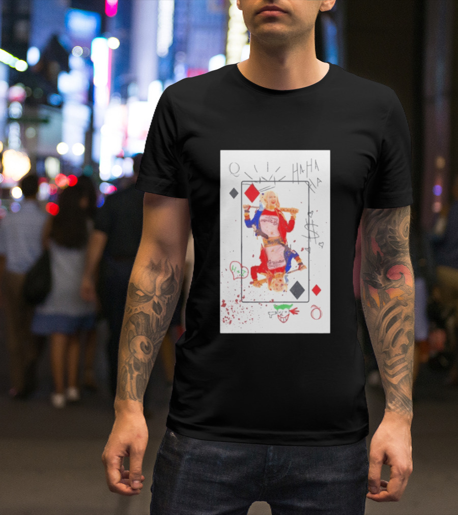 Harley Quinn Playing Card Queen HAHA DC Comics Joker T-Shirt