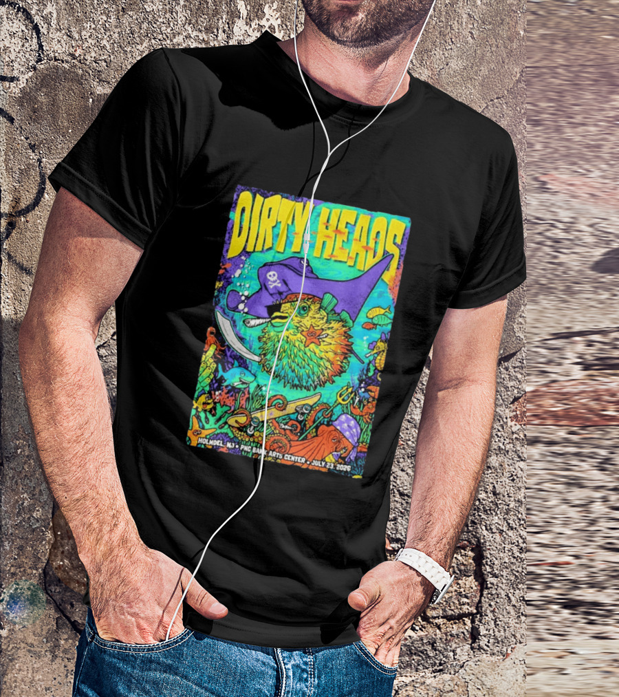 Dirty Heads Holmdel NJ July 23 2026 PNC Bank Arts Center Pirate Theme Ocean Creatures T-Shirt