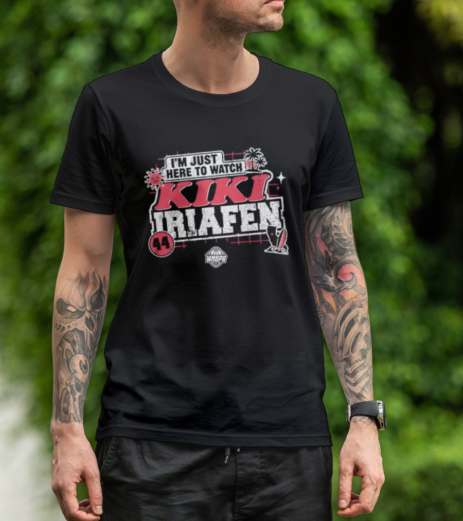 I'm Just Here To Kiki Iriafen 44 Washington Mystics WNBA Tropical Theme Basketball Fan T-Shirt