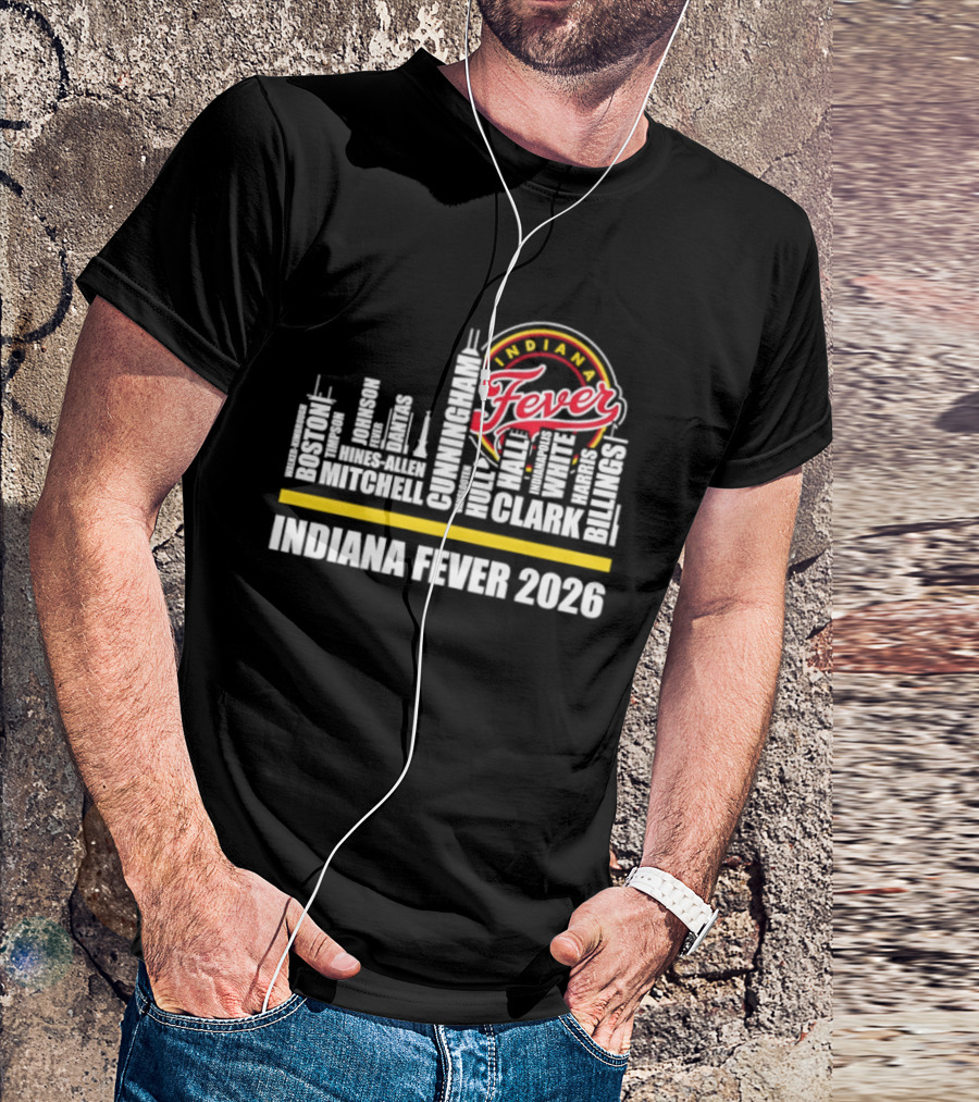 Indiana Fever 2026 Roster Skyline WNBA T-Shirt
