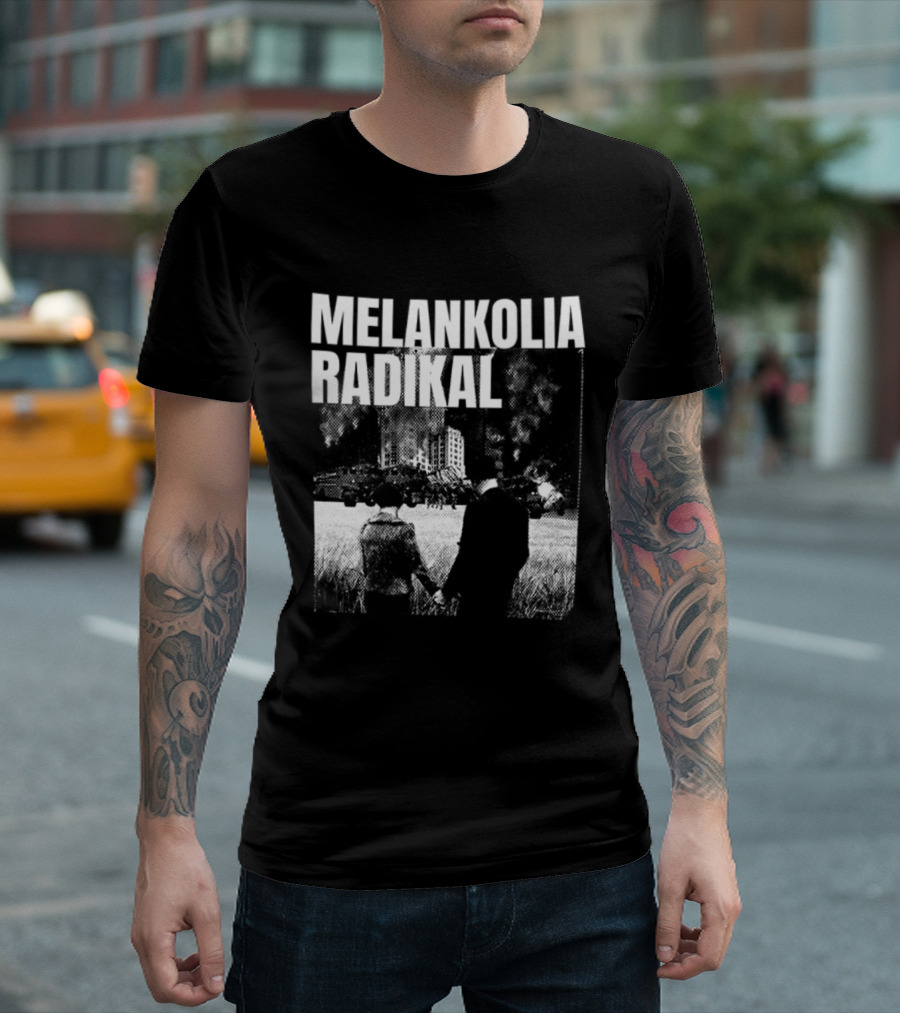 Melankolia Radikal Maukah Kau Berdiri Bersama Melawan Malam Malam YG 2 Sided Urban Streetwear Aesthetic T-Shirt