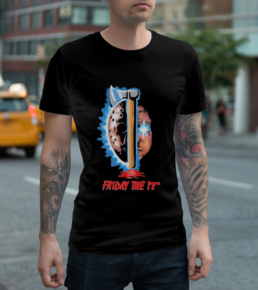 Ouija Macc Friday The 17th Part VII Axe Horror Mask T-Shirt