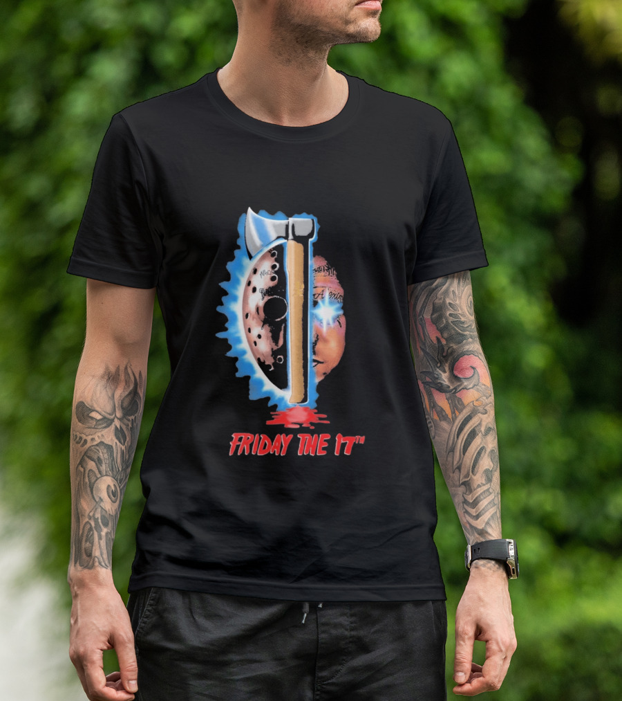 Ouija Macc Friday The 17th Part VII Axe Horror Mask T-Shirt